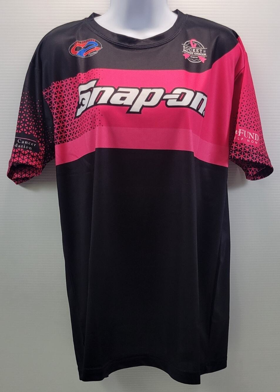 II) Snap-On Tools Breast Cancer Awareness Short Sleeve Polyester Shirt Medium